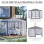Voir la diapositive 6 : OUTSUNNY Tonnelle barnum tente de réception hexagonale style cosy métal polyester imperméabilisé surface env. 10 m² gris