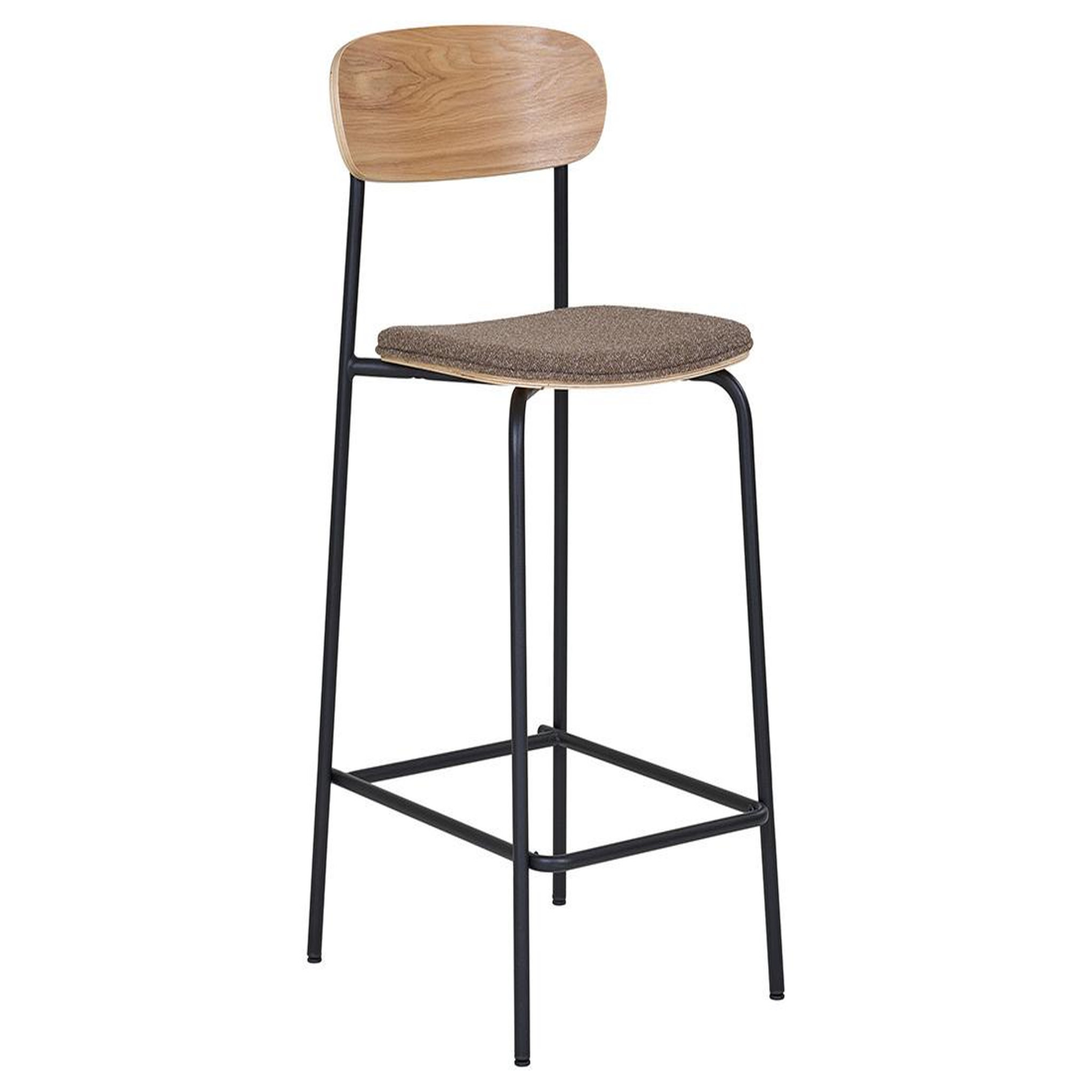 Voir la diapositive 2 : BEST MOBILIER Zoe - lot de 2 tabourets en bois de frêne - pieds en acier