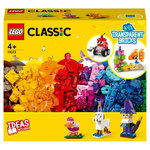 LEGO Classic 11013 - Briques transparentes créatives, Set avec Animaux Lion, Oiseau, Tortue, Jeu de Construction Enfants +4 ans