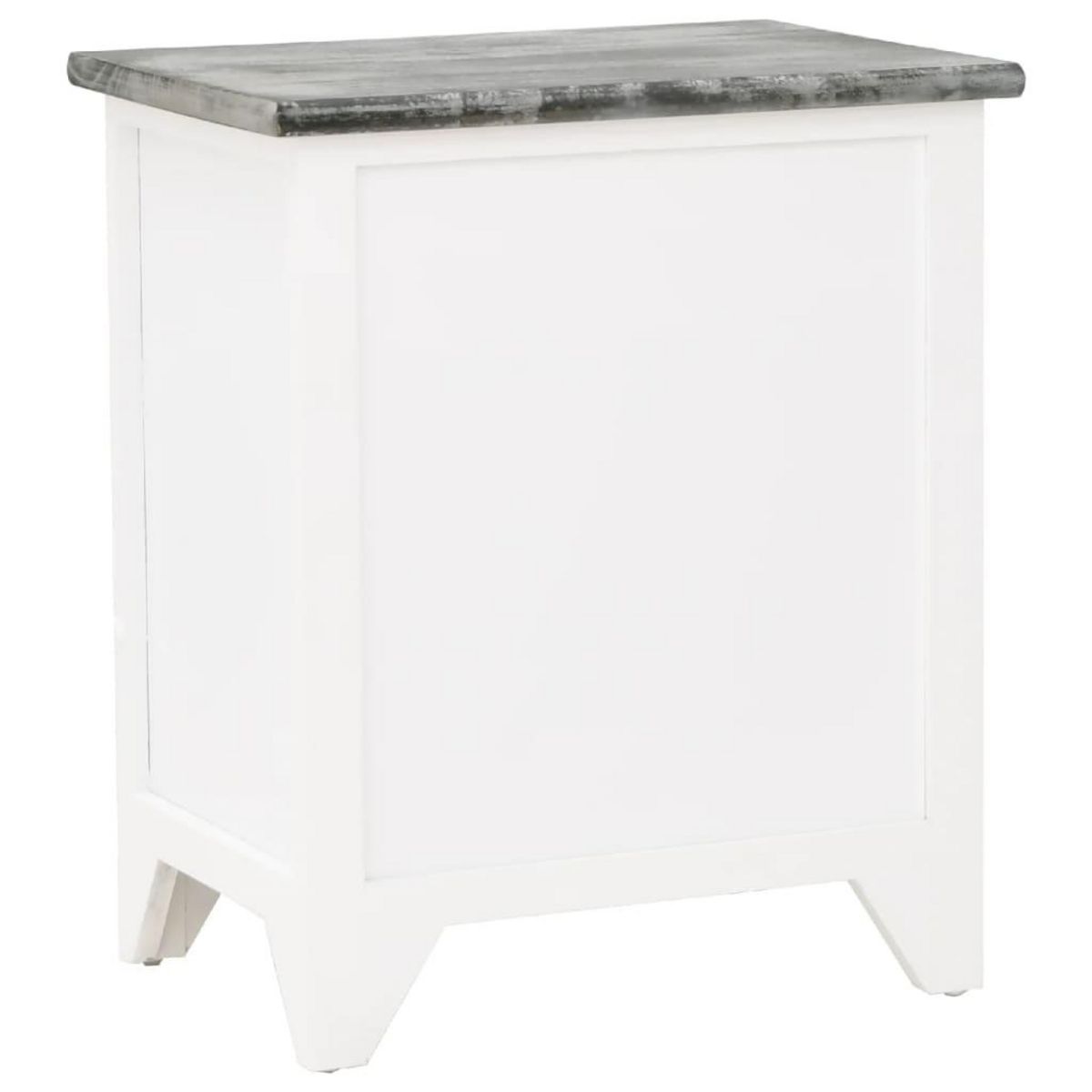 VIDAXL Table de chevet Gris et blanc 38x28x45 cm Bois de Paulownia