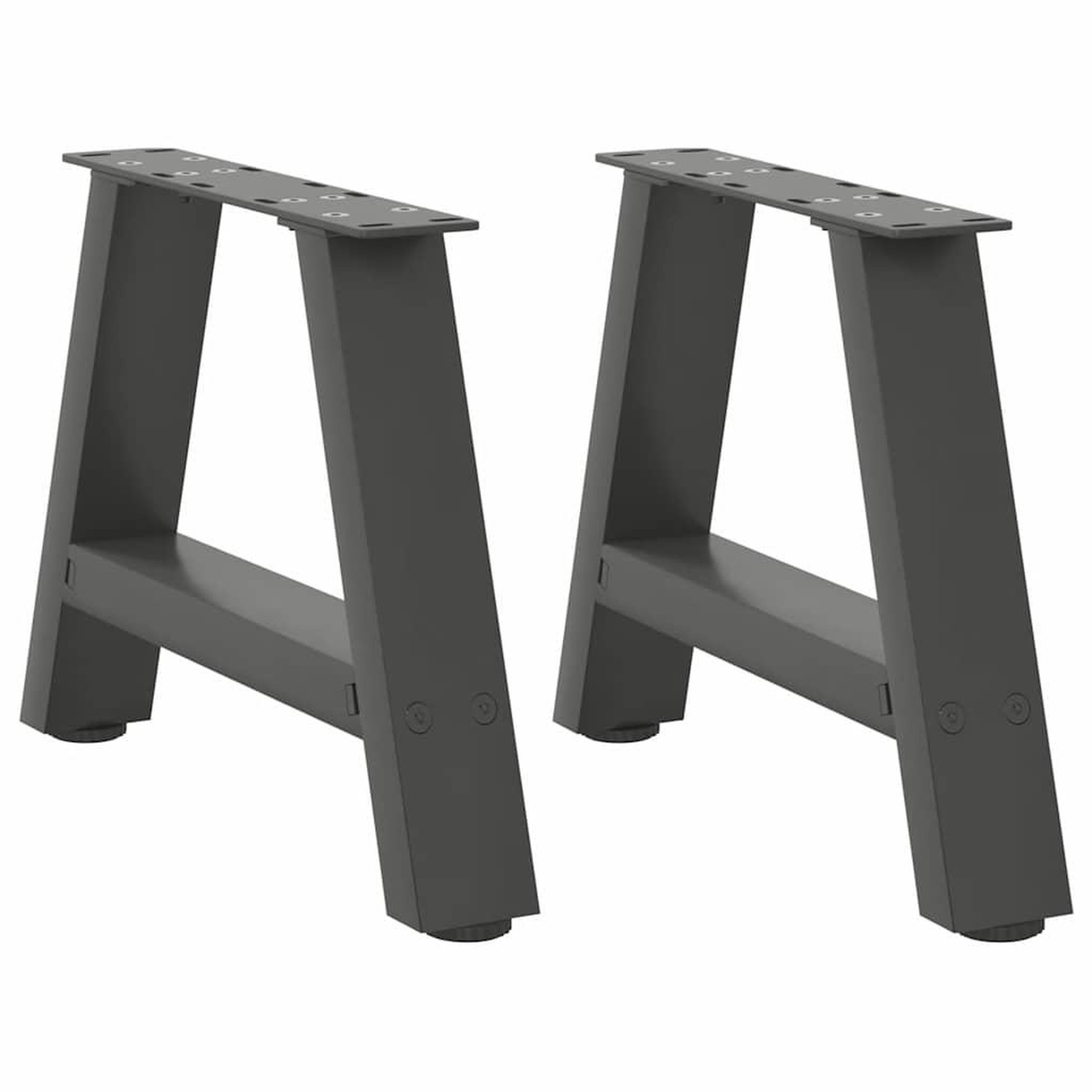 VIDAXL Pieds de table basse forme de A 2 pcs anthracite 50x(30-31) cm