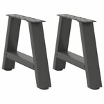 VIDAXL Pieds de table basse forme de A 2 pcs anthracite 50x(30-31) cm