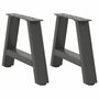 Voir la diapositive 1 : VIDAXL Pieds de table basse forme de A 2 pcs anthracite 50x(30-31) cm