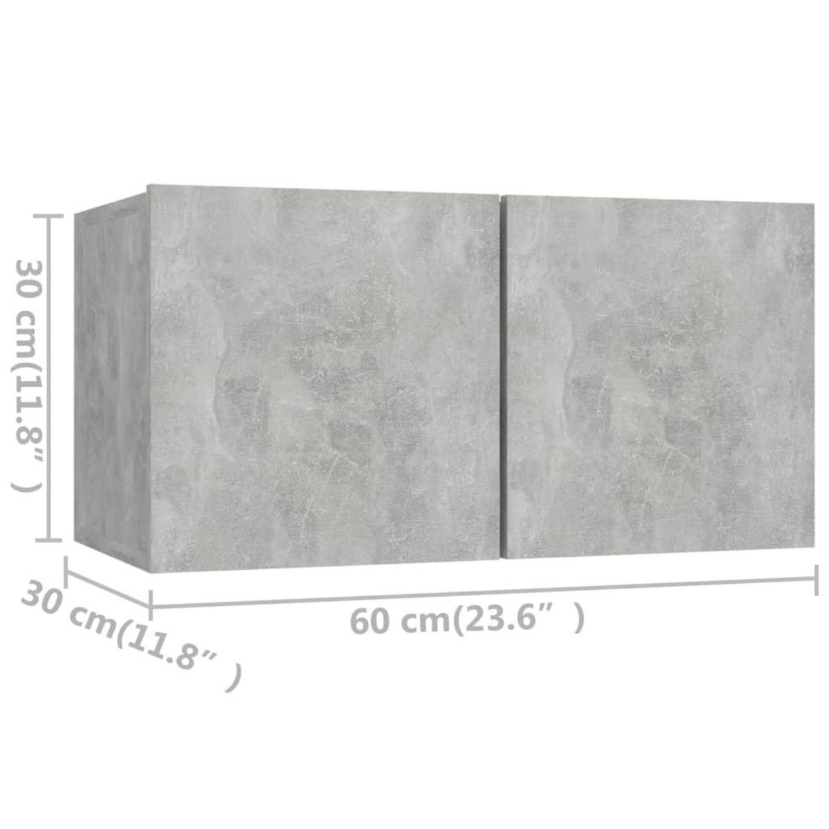 VIDAXL Meubles TV 4 pcs Gris beton 60x30x30 cm Bois d'ingenierie