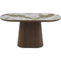 Voir la diapositive 4 : Habitat et Jardin Table à manger ovale en céramique pandora  Bellagio  - 8 places - Beige
