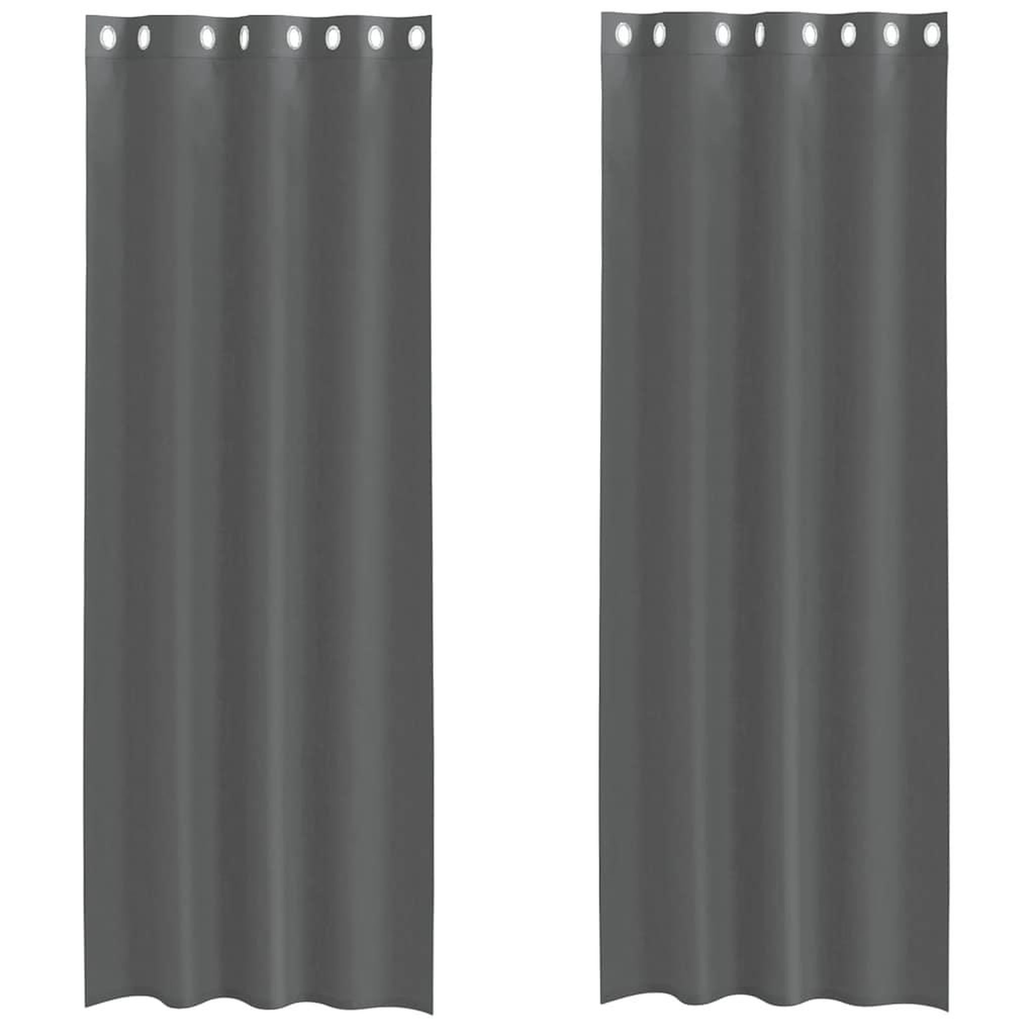 Voir la diapositive 2 : VIDAXL Rideaux en voile avec œillets 2 pcs gris fonce 140x300 cm
