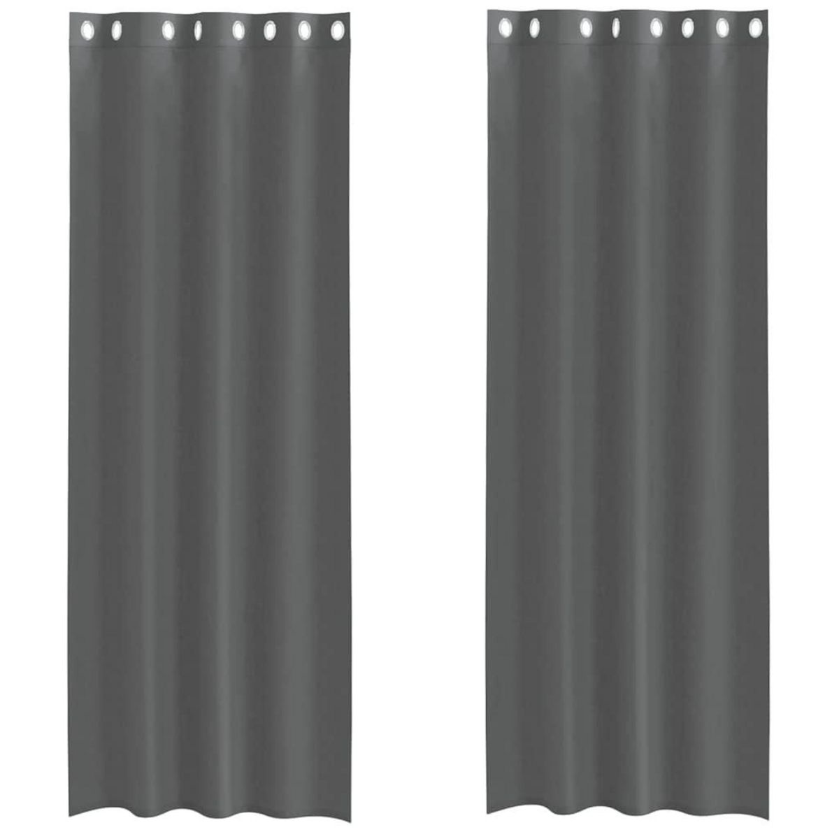 VIDAXL Rideaux en voile avec œillets 2 pcs gris fonce 140x300 cm