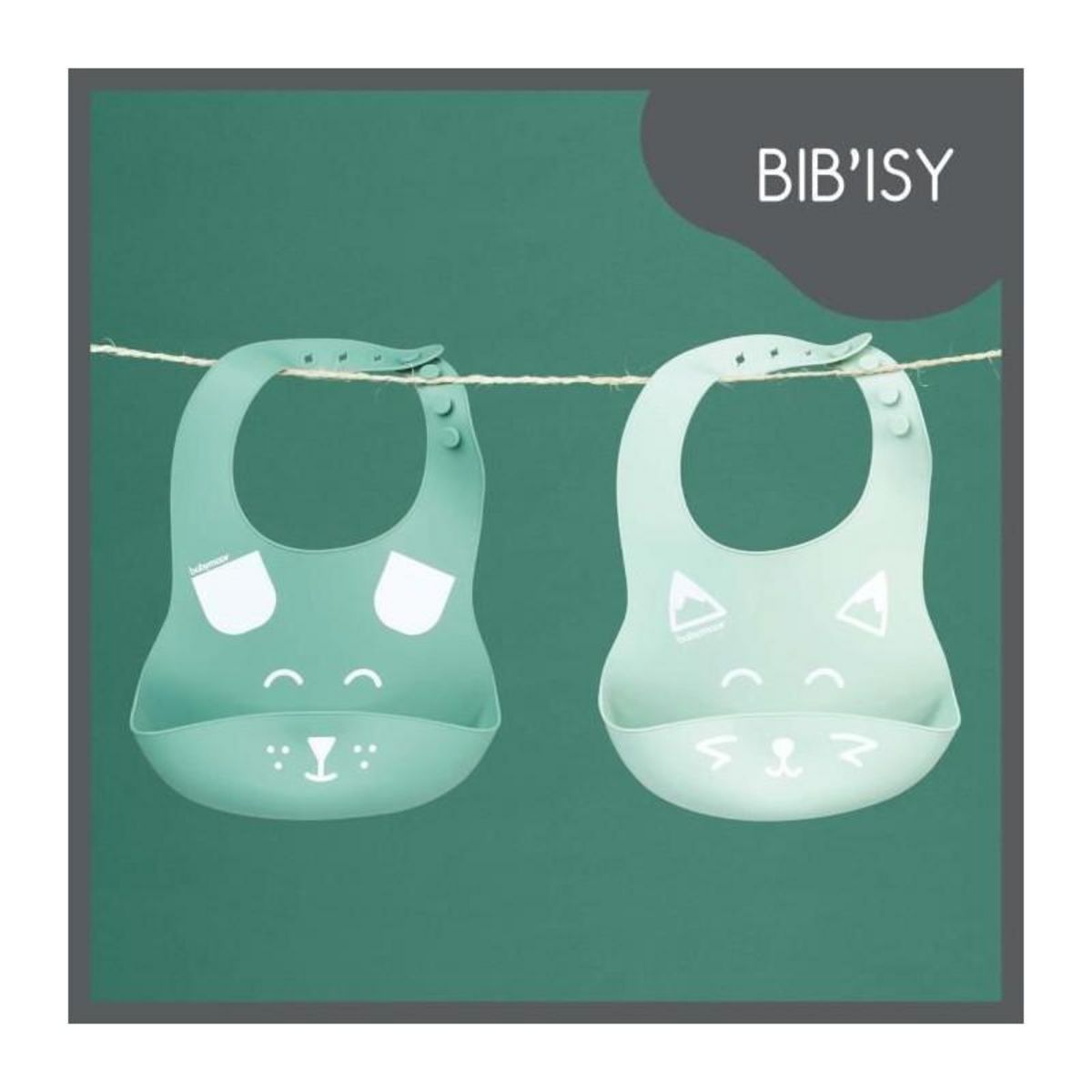 BABYMOOV Babymoov Lot de 2 bavoirs en silicone BIBISY, avec poche ventrale