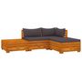 Voir la diapositive 2 : VIDAXL Salon de jardin 4 pcs avec coussins Bois d'acacia solide