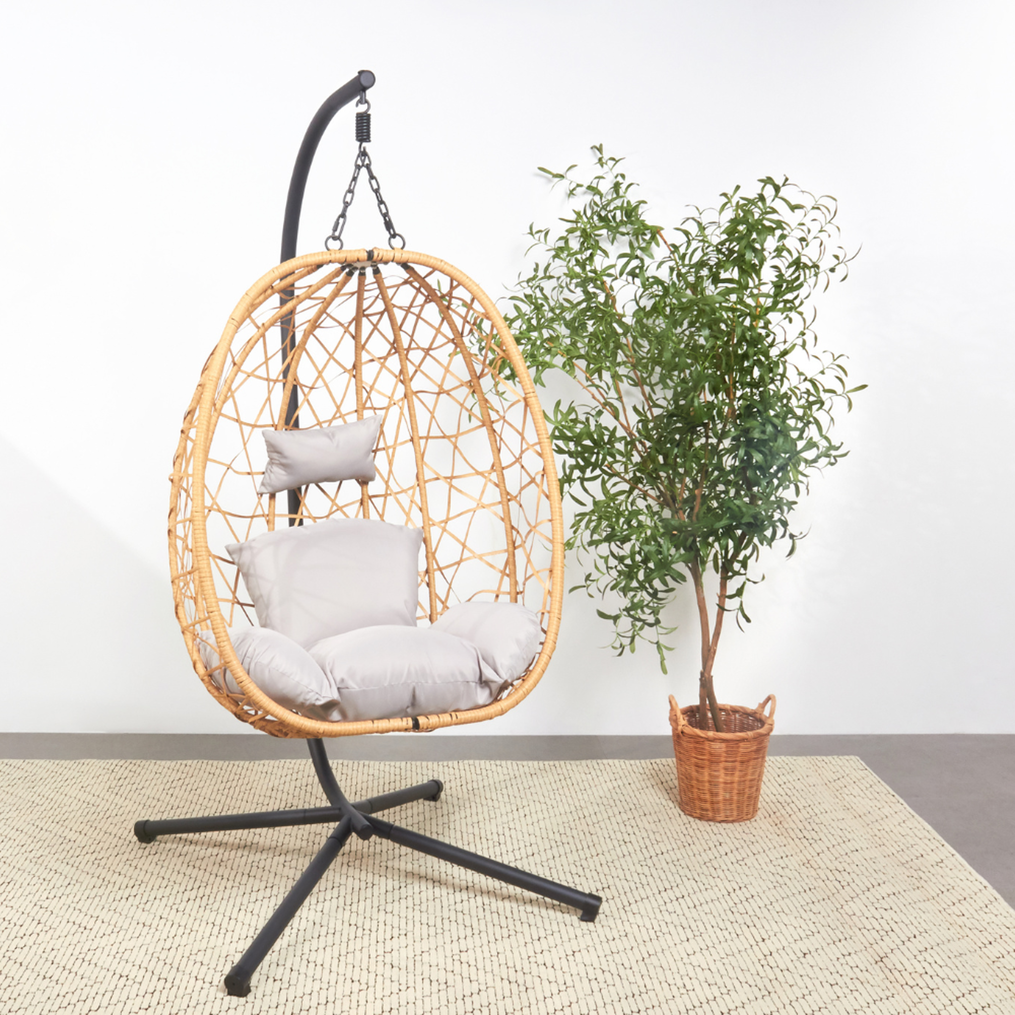 Voir la diapositive 4 : CONCEPT USINE Fauteuil suspendu effet rotin cuzco