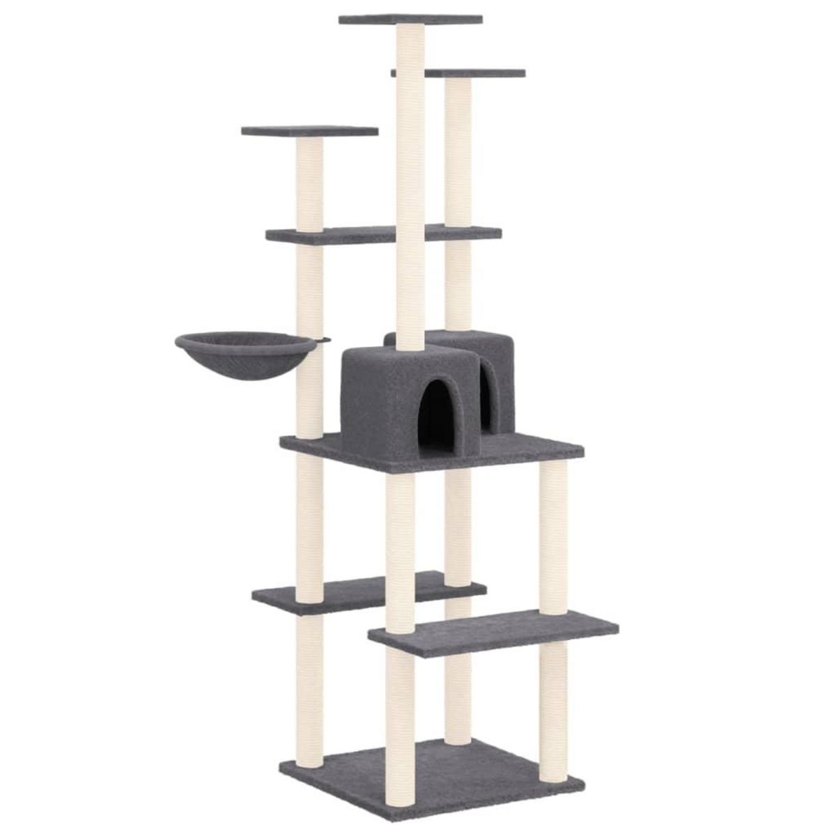 VIDAXL Arbre a chat avec griffoirs en sisal Gris fonce 167 cm