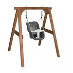 Axi House AXI Baby Swing Marron avec assise Gris et blanche