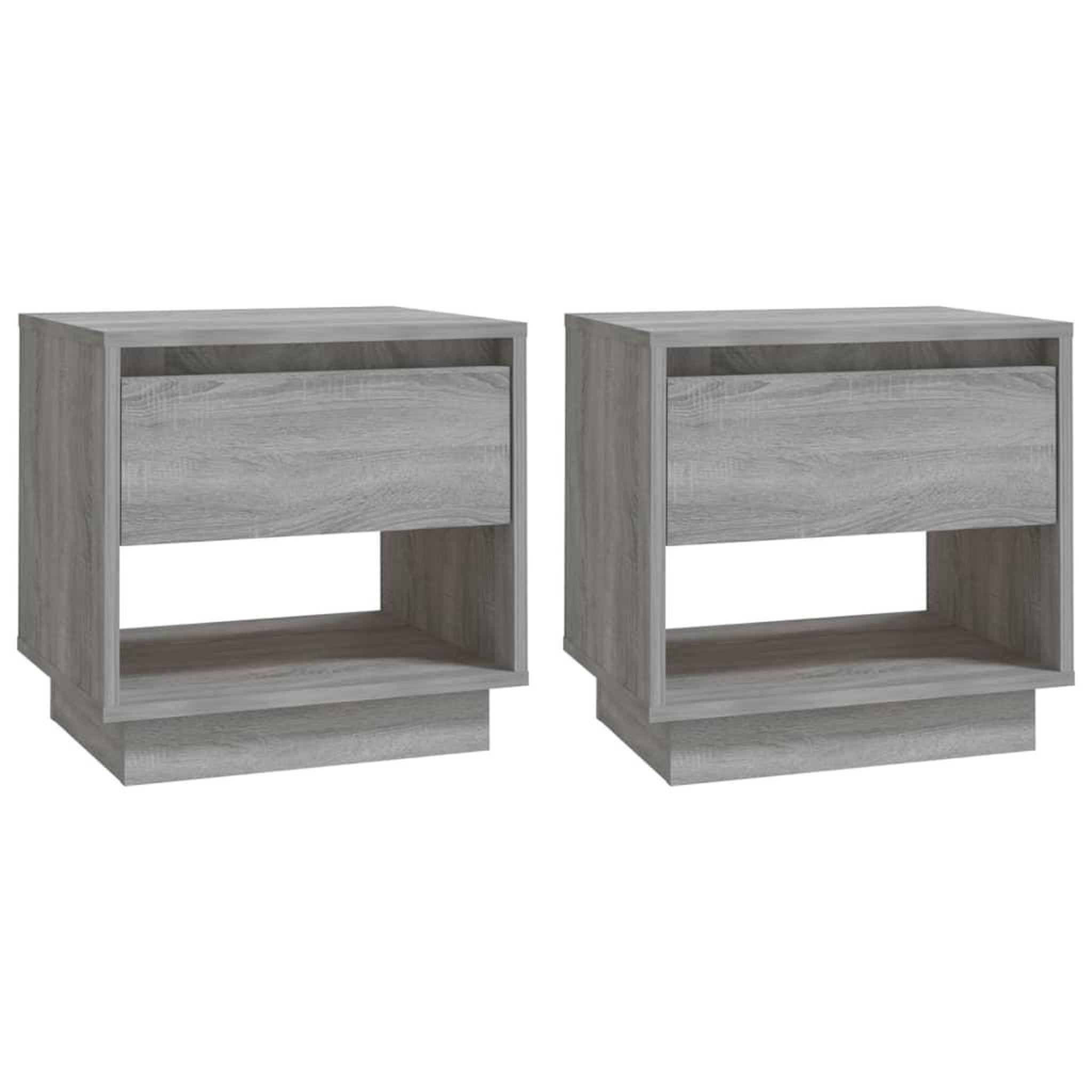 Voir la diapositive 2 : VIDAXL Tables de chevet 2 pcs Sonoma gris 45x34x44cm Bois d'ingenierie