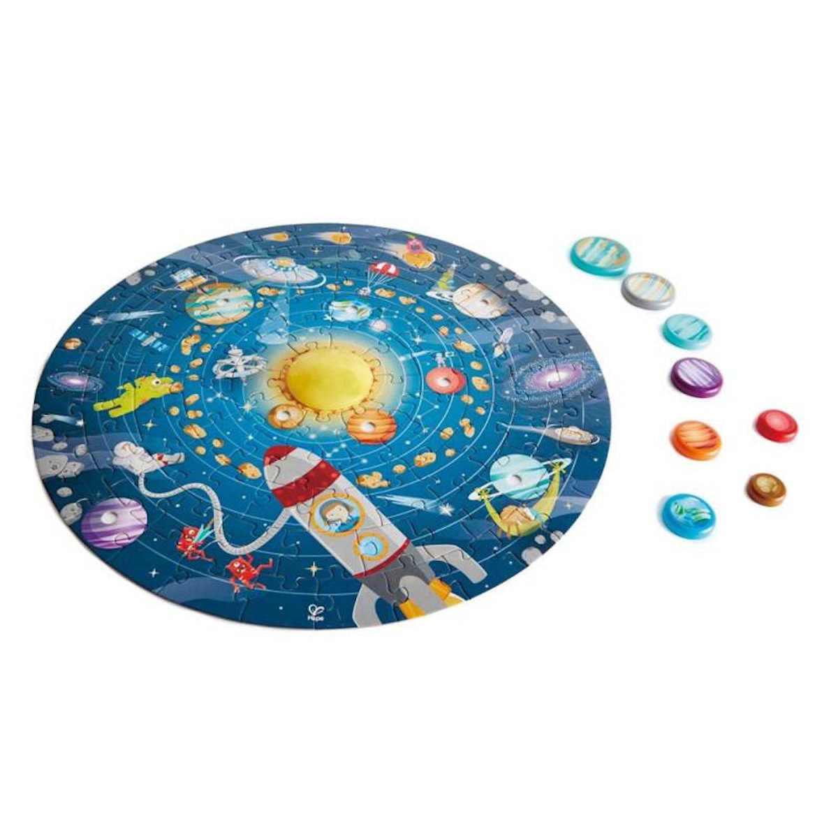 Hape Puzzle enfant 102 pièces – Système solaire – Univers spatial éducatif – Dès 6 ans – Hape