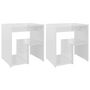 Voir la diapositive 2 : VIDAXL Tables de chevet 2pcs blanc brillant 40x30x40cm bois ingénierie