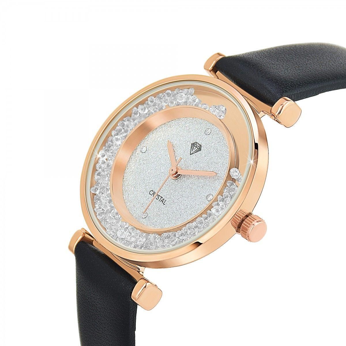 SC CRYSTAL Montre Helèna élégante ornée de Cristaux scintillants