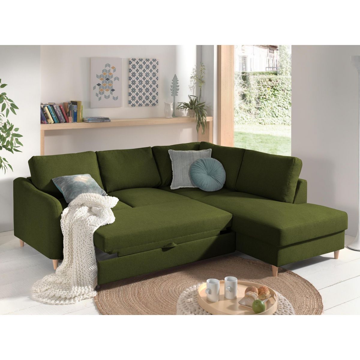 LISA DESIGN Will - canapé d'angle droit - convertible - 5 places - en tissu