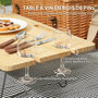 Voir la diapositive 5 : OUTSUNNY Panier de pique-nique en osier ensemble panier pique-nique 4 personnes avec petite table et accessoires