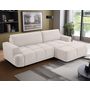 Voir la diapositive 1 : BEST MOBILIER Leonie - canapé d'angle droit 4 places convertible avec coffre en velours texturé