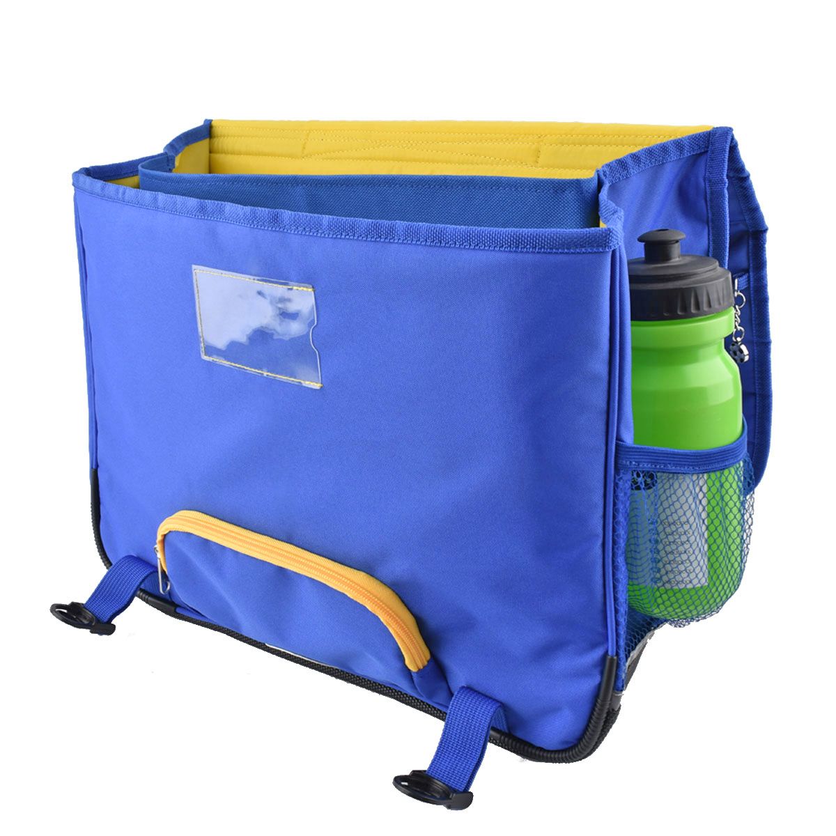 AUCHAN Cartable 41 cm CM1/CM2 bleu et jaune forme moderne