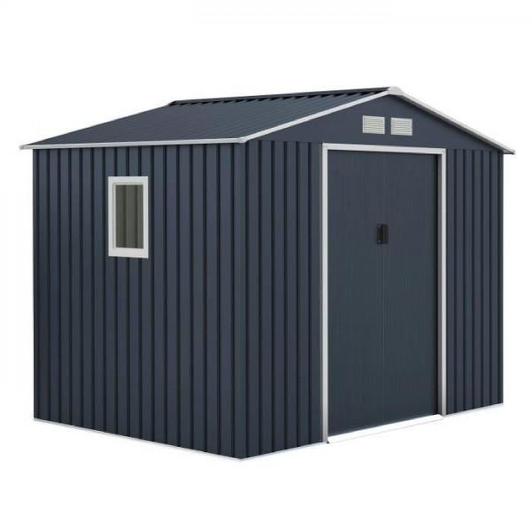 MARKET24 VENUS Abri de jardin en métal 	5,29 m² - 277 x 191 x 202 cm - Kit d'ancrage inclus, 2 portes coulissantes, 1 fenetre latérale