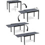 Voir la diapositive 2 : Habitat et Jardin Table extensible et chaises de jardin en aluminium  Lagos  - 200/320 x 105 x 76 cm - 10 places - Gris foncé