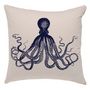 Voir la diapositive 1 : Coussin carré déhoussable en coton motif poulpe