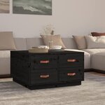 VIDAXL Table basse Noir 80x80x45 cm Bois massif de pin