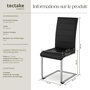 Voir la diapositive 6 : tectake Ensemble de chaises de salle à manger rembourré avec revêtement aspect cuir noir Lot de 2