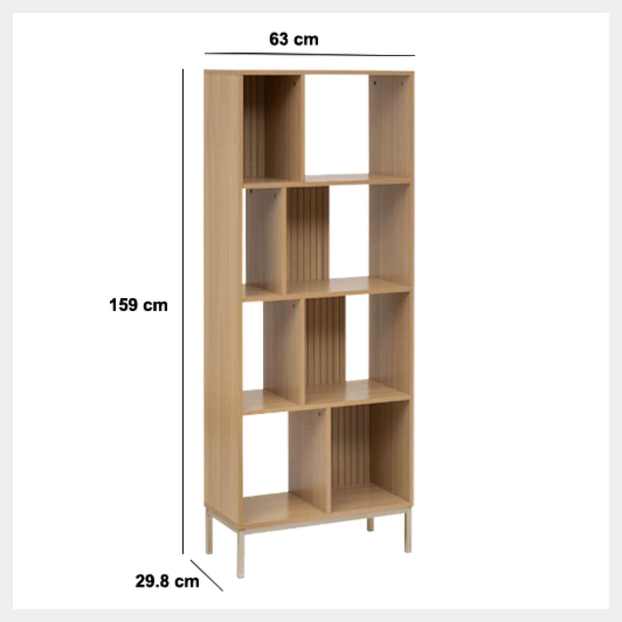 Voir la diapositive 6 : FIVE Bibliothèque en bois TASSO - Marron