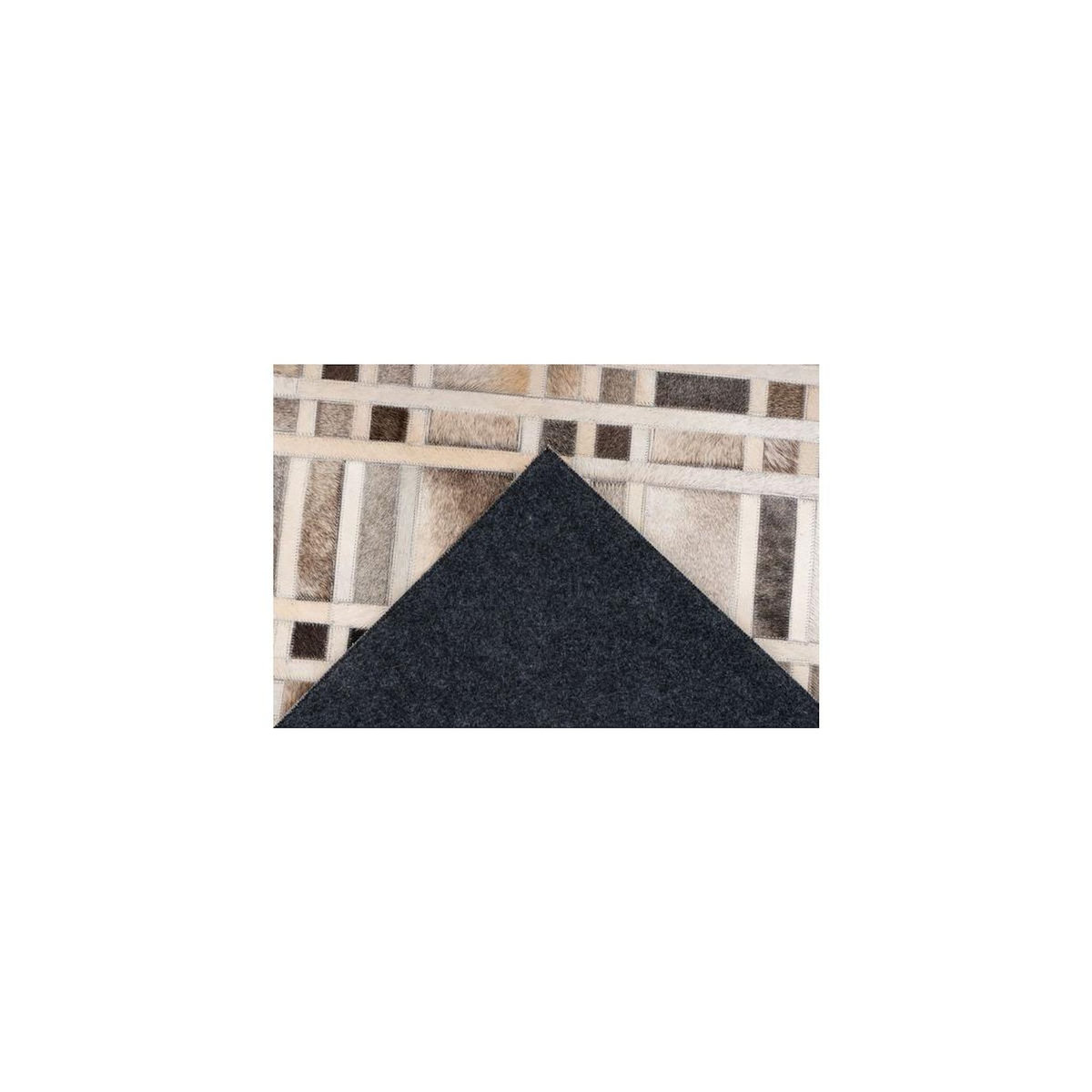 Paris Prix Tapis Fait Main en Cuir  Lavin II  Gris