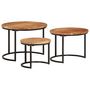 Voir la diapositive 2 : VIDAXL Tables gigognes 3 pcs bois massif d'acacia