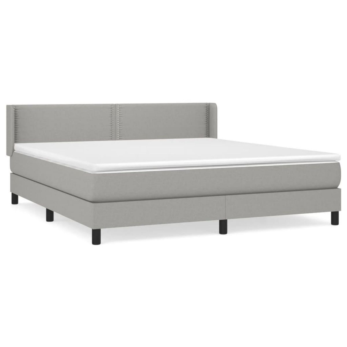 VIDAXL Sommier a lattes de lit avec matelas Gris clair 180x200cm Tissu