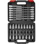 Voir la diapositive 3 : tectake Jeu de clés à douille six pans creux 30 pièces 1/2 pouce noir/rouge