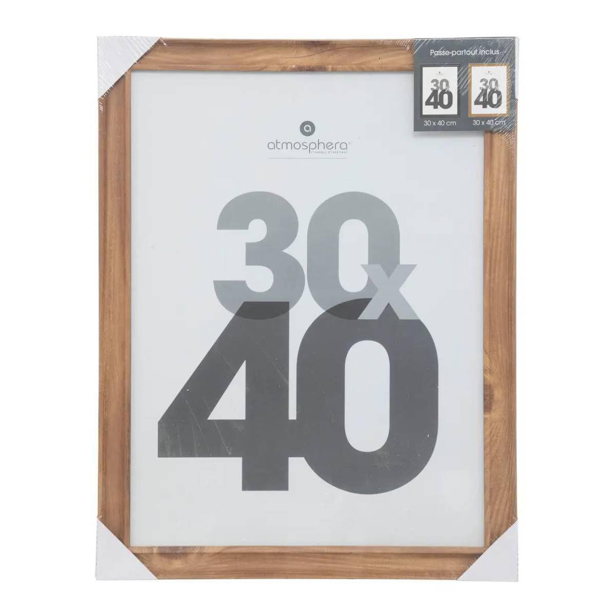 Voir la diapositive 3 : ATMOSPHERA Cadre photo en bois  mae  30x40cm marron