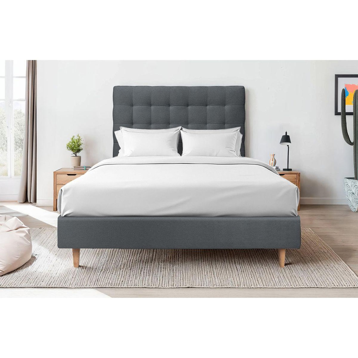 Sommeil de Plomb Tete de lit Capitonnée Velours - Ep 10 cm rembourré