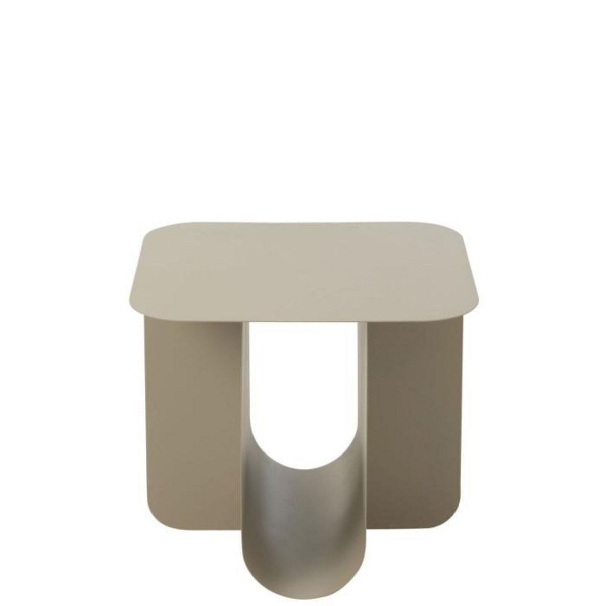 Paris Prix Table d'Appoint Carrée en Métal  Reva  39cm Beige