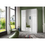 Voir la diapositive 1 : MARKET24 Armoire 3 portes battantes + miroir - Décor blanc brillant - L 135 x P 56 x H 199 cm - TRIO