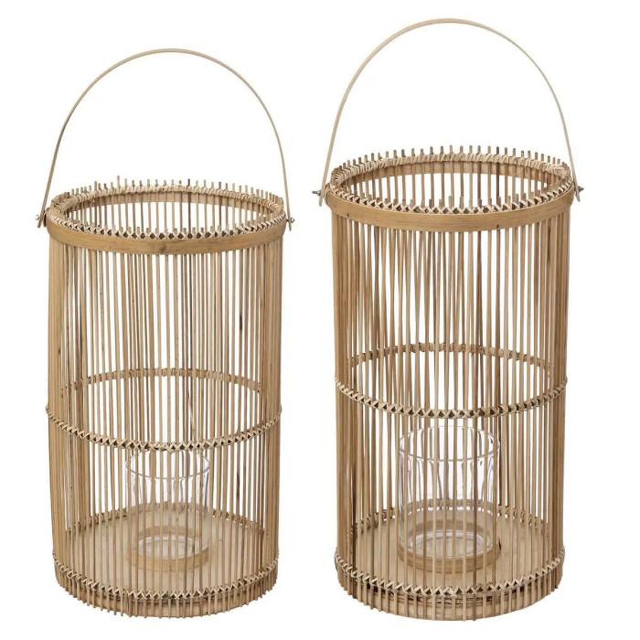 Voir la diapositive 1 : ATMOSPHERA Lot de 2 Lanternes Déco  Bambou  40cm Naturel