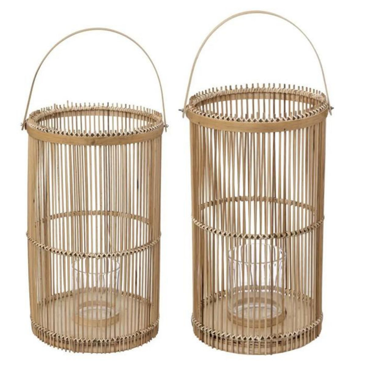 ATMOSPHERA Lot de 2 Lanternes Déco  Bambou  40cm Naturel