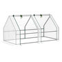 Voir la diapositive 1 : OUTSUNNY Serre de jardin tunnel 2,5L x 1l x 0,8H m grande porte zippée bâche PVC transparent métal époxy vert