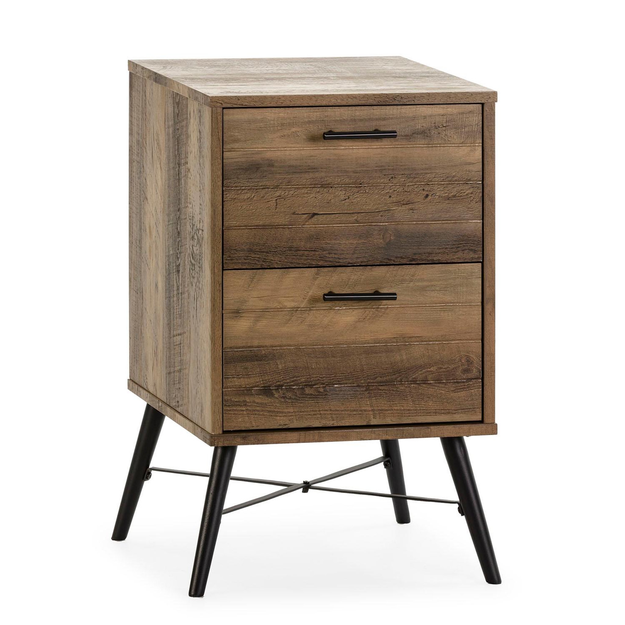 VS VENTA-STOCK Table de Chevet Clavel 2 Tiroirs Couleur Rustique