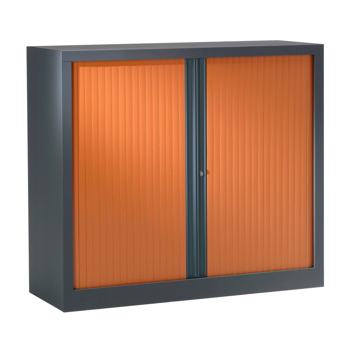 PIERRE HENRY Armoire porte à rideaux anthracite/merisier pas cher