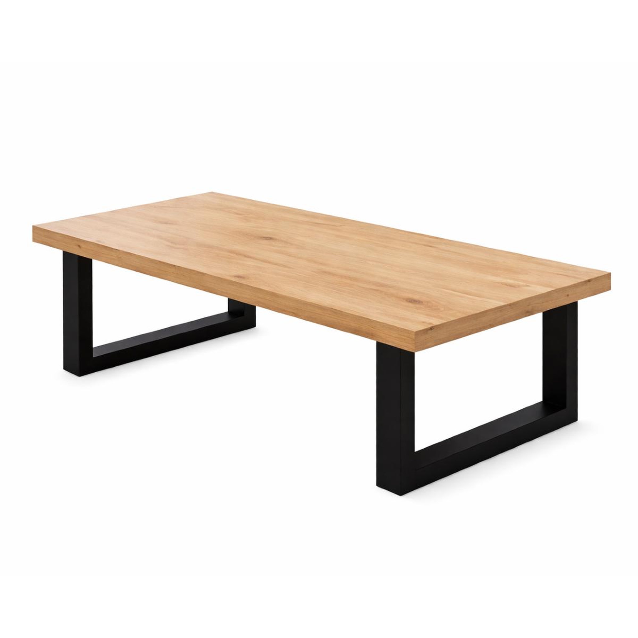 JLC KREATION Table basse moderne en bois pied métal 130cm valentine