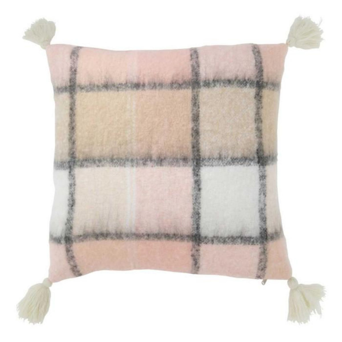 Paris Prix Coussin Déco à Carreaux  Jess  45x45cm Rose