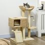 Voir la diapositive 2 : PAWHUT Arbre à chat style cosy chic griffoirs sisal naturel équipement multiple peluche jacinthe d'eau beige