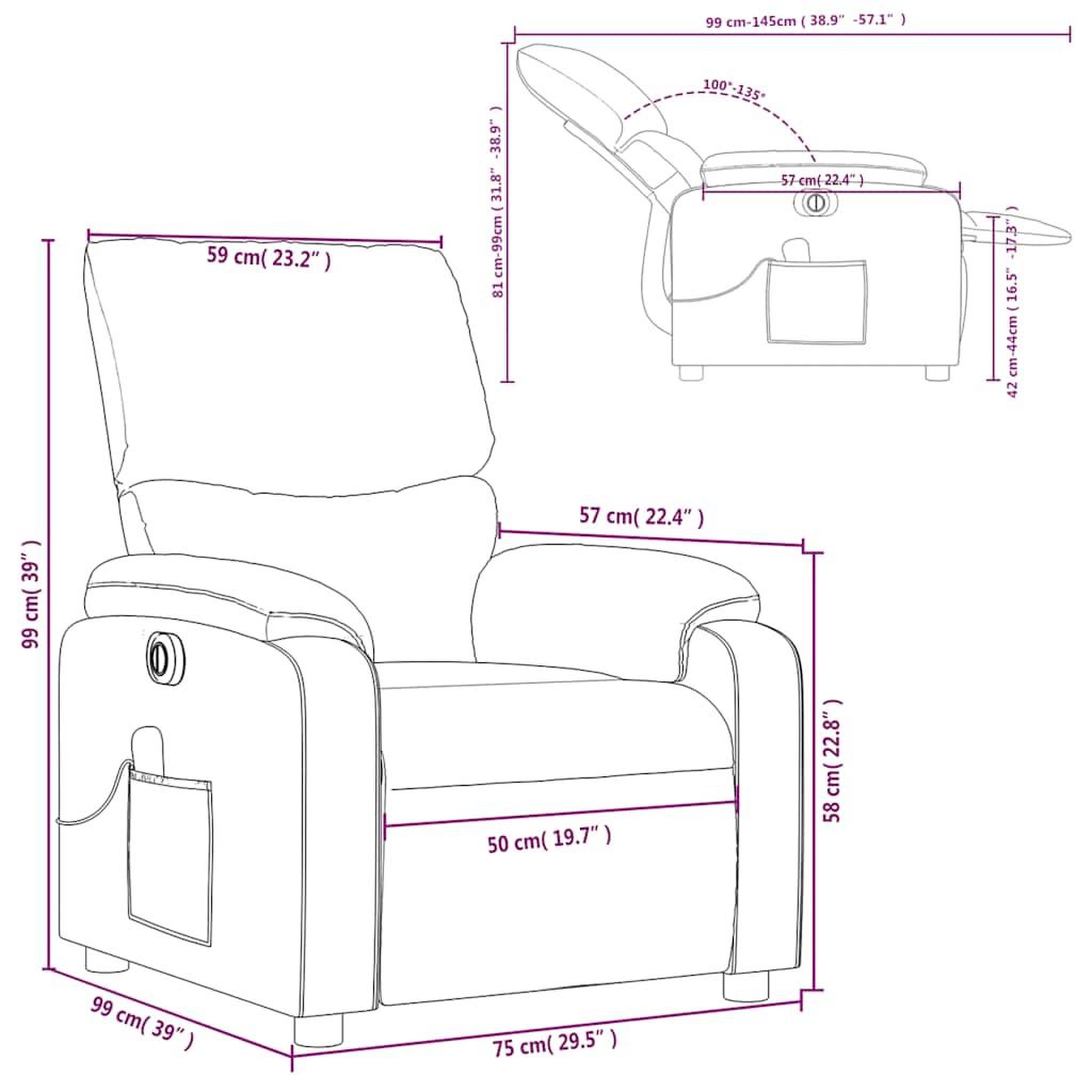 Voir la diapositive 6 : VIDAXL Fauteuil de massage inclinable electrique rouge bordeaux
