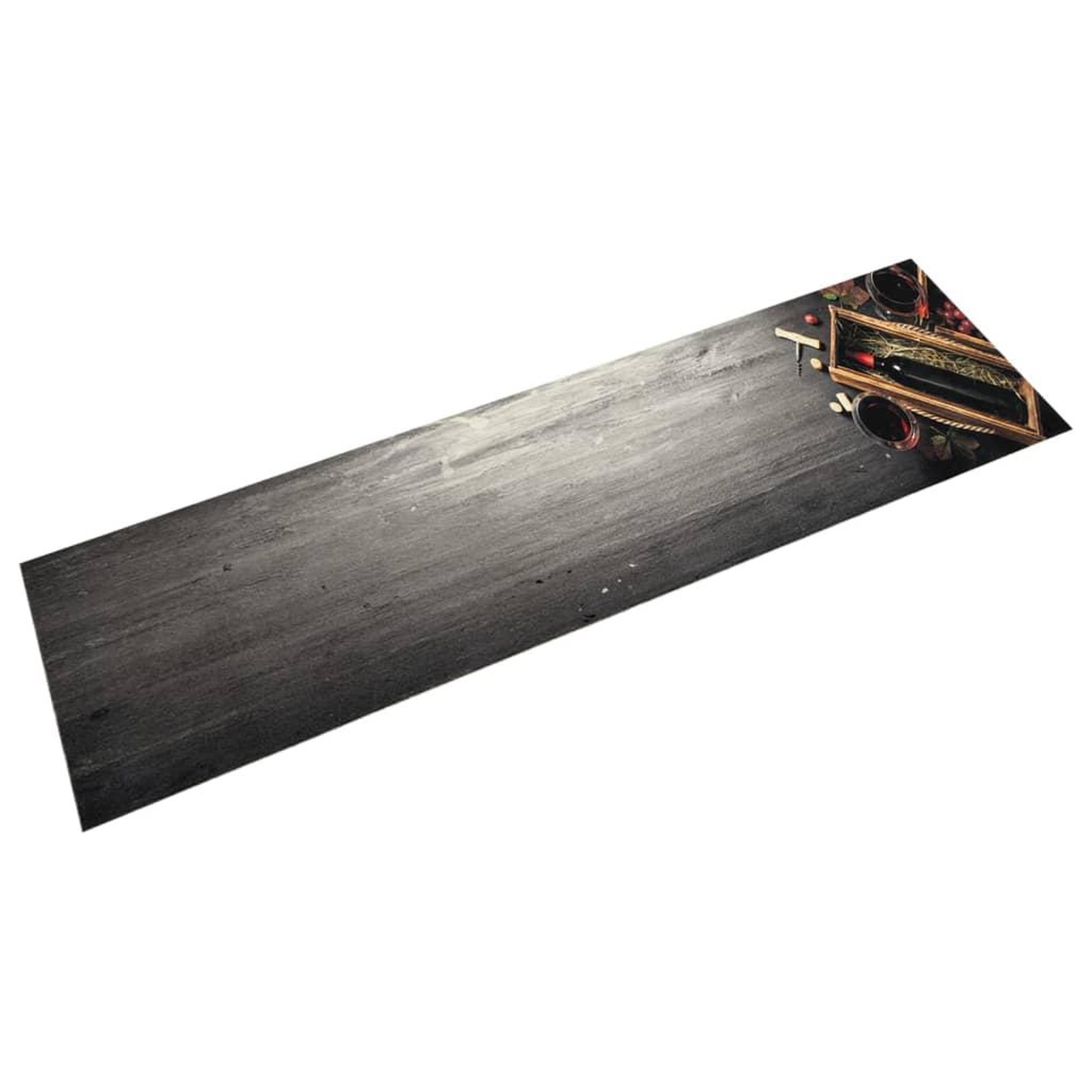 VIDAXL Tapis de cuisine lavable bouteille de vin 60x300 cm velours