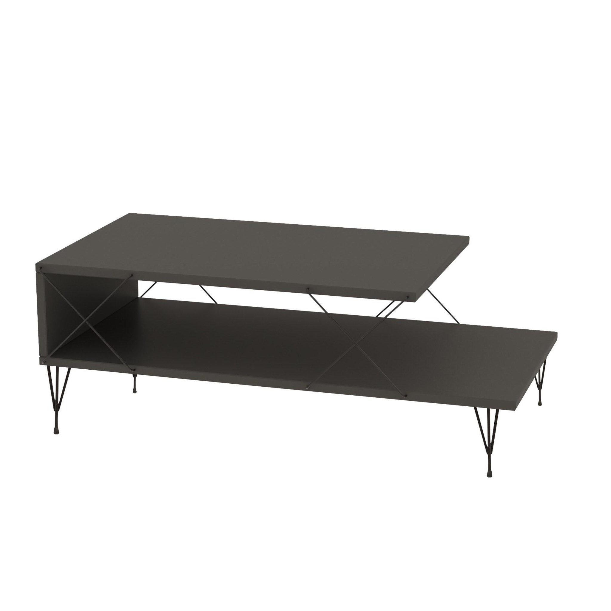 Voir la diapositive 4 : Habitat et Jardin Table basse en bois  Loire  100 x 50 x 40 cm - Anthracite
