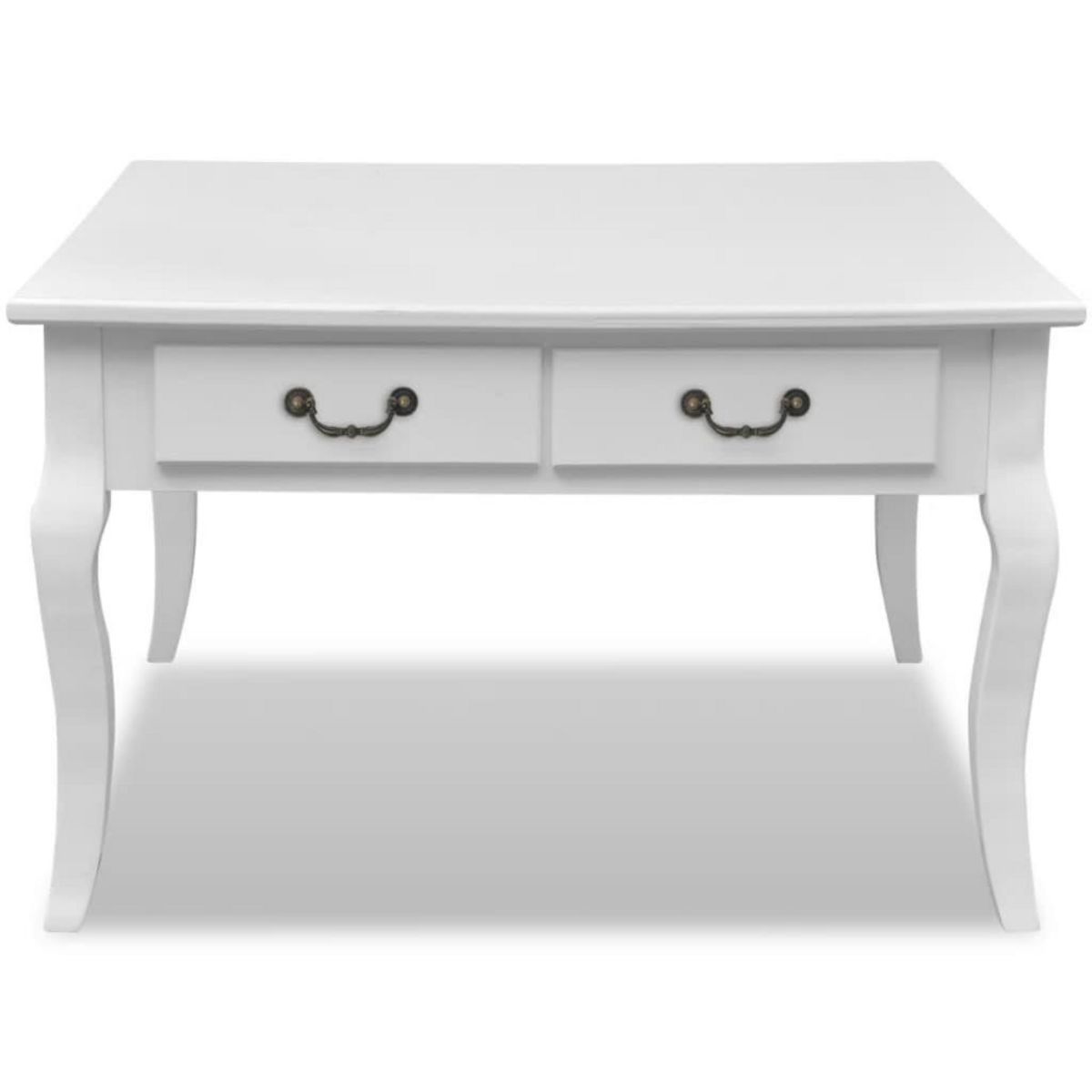 VIDAXL Table basse avec 4 tiroirs Blanc